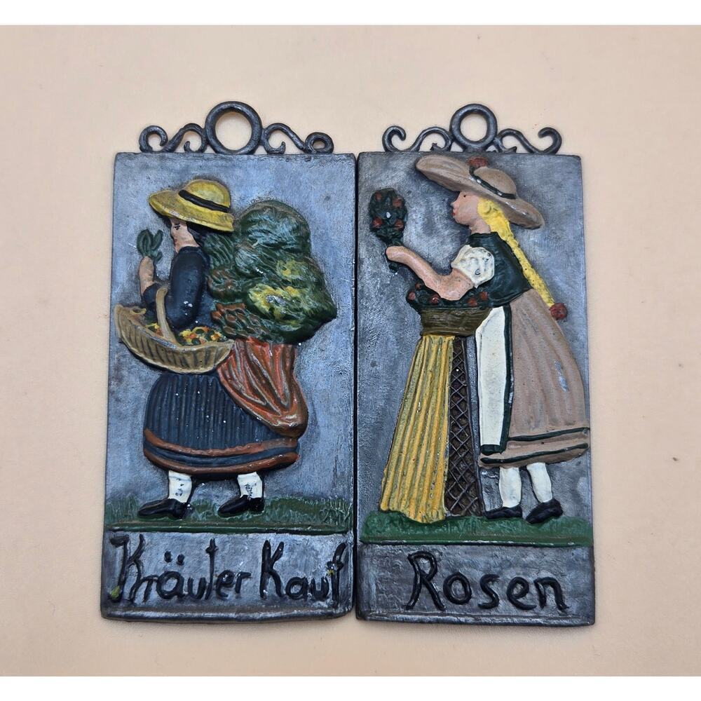 Set of Two Pewter Pendent Painting Wall Decor